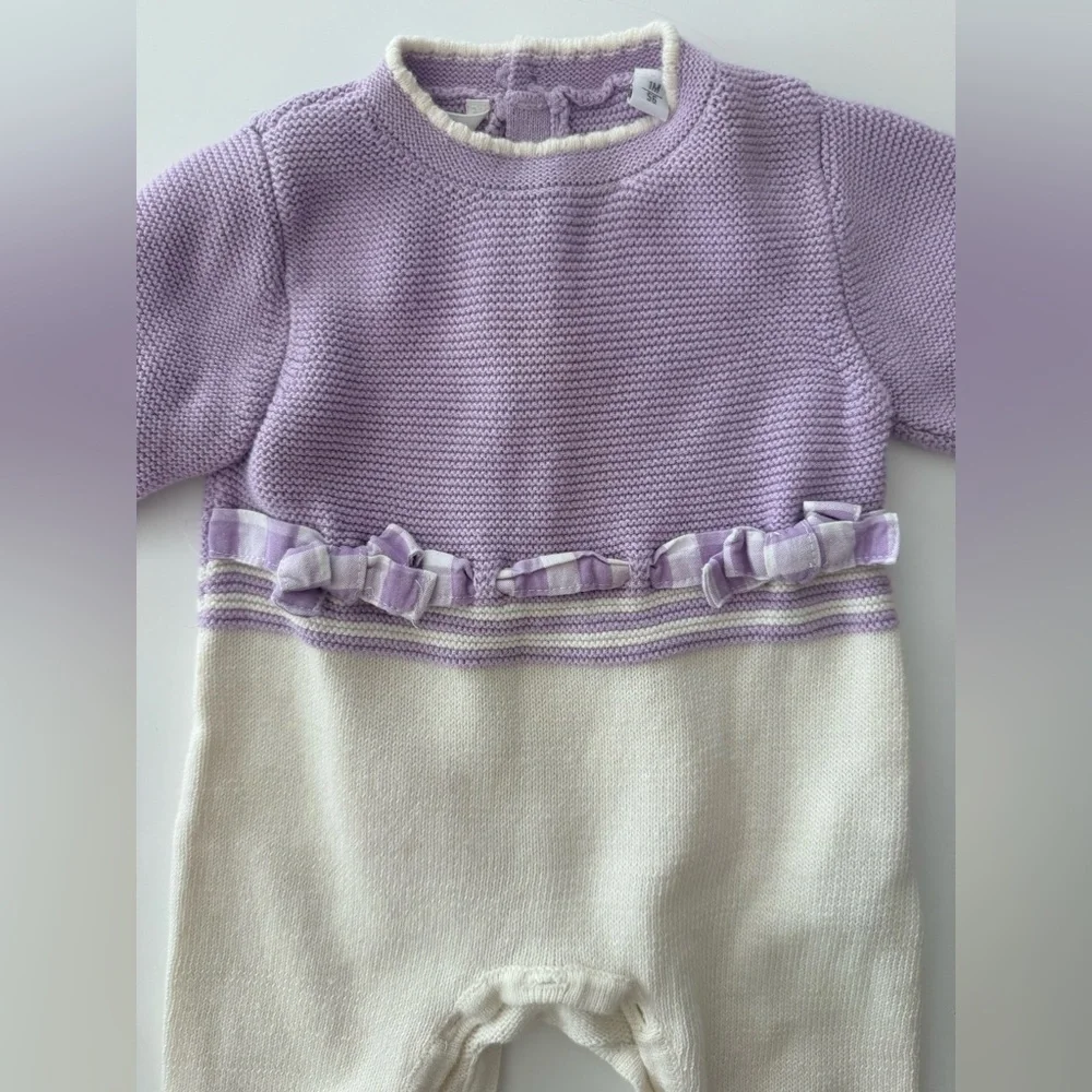 Beautiful Baby Onsie Purple and Cream Kids One Piece​